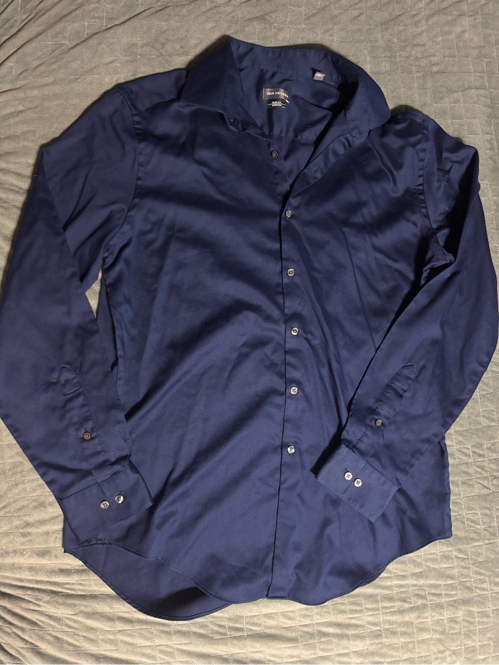 Van Heusen Dark Navy Button-Up Dress Shirt